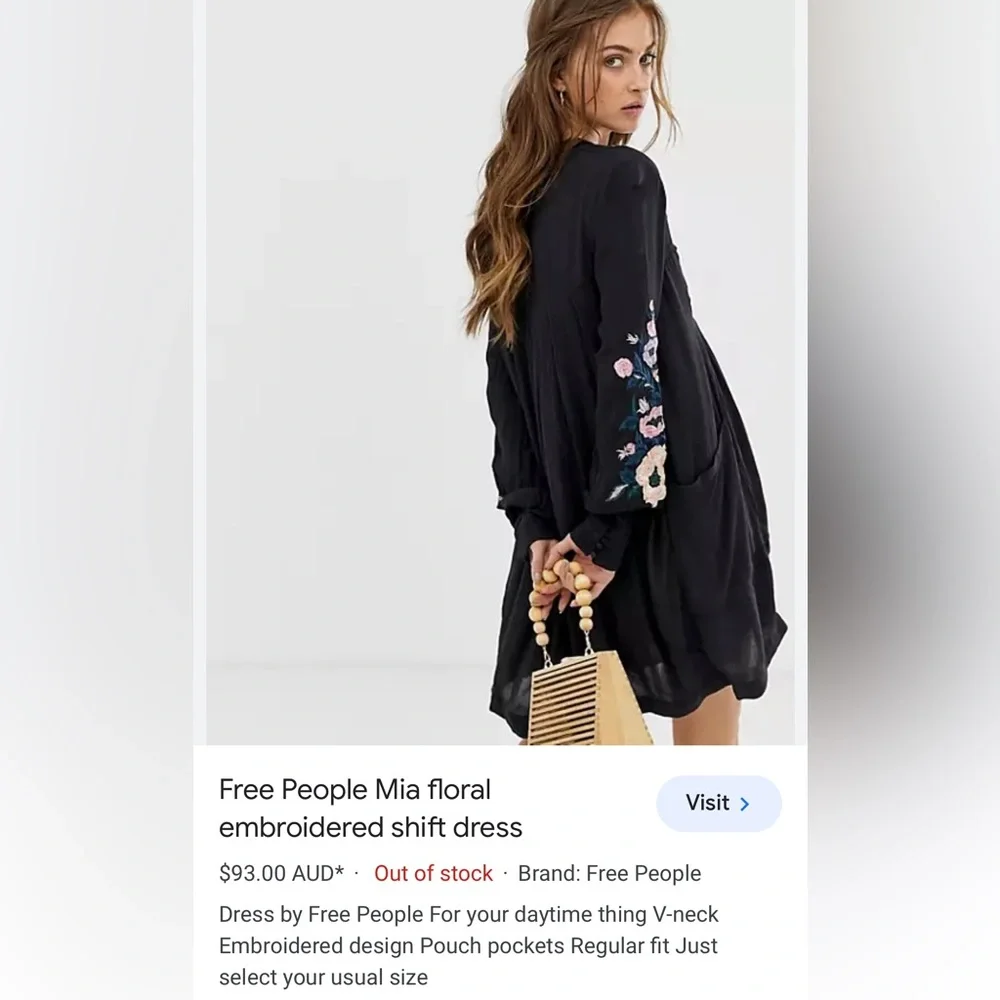 Free People Mia Gauze‎ Embroidered Mini Dress